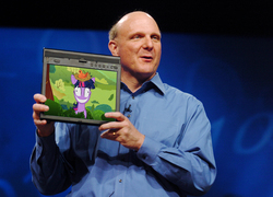 Size: 1800x1293 | Tagged: safe, twilight sparkle, human, pony, unicorn, g4, lesson zero, my little pony: friendship is magic, clothes, computer, female, irl, irl human, male, mare, photo, steve ballmer, twilight snapple, unicorn twilight