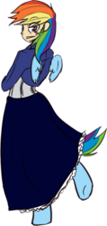 Size: 285x597 | Tagged: safe, oc, oc only, oc:prism, satyr, bioshock infinite, clothes, cosplay, crossover, dress, elizabeth, looking at you, looking back, looking back at you, offspring, parent:rainbow dash, simple background, solo, transparent background