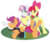 Size: 3100x2700 | Tagged: safe, artist:annakitsun3, apple bloom, scootaloo, sweetie belle, earth pony, anthro, unguligrade anthro, g4, clothes, cutie mark crusaders, dress, equestria girls outfit, hoodie, hooves, overalls, underhoof