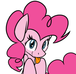 Size: 2725x2652 | Tagged: safe, artist:ralek, edit, editor:vb, pinkie pie, g4, :p, cute, diapinkes, female, looking at you, simple background, smiling, solo, tongue out, transparent background, vector