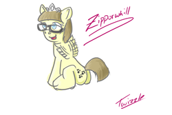 Size: 3000x2000 | Tagged: safe, artist:twizzle, zippoorwhill, g4, female, flapping, glasses, sitting, solo