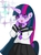 Size: 480x647 | Tagged: safe, artist:umiushi, twilight sparkle, anthro, g4, female, human facial structure, nail polish, pixiv, solo