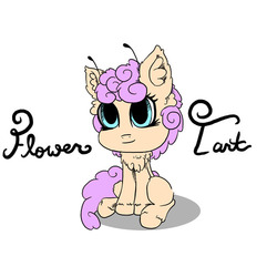 Size: 500x500 | Tagged: safe, artist:askthemothponies, oc, oc only, oc:flowertart, mothpony, looking up, simple background, sitting, solo, tumblr, white background