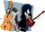 Size: 4170x3000 | Tagged: safe, artist:mrcbleck, octavia melody, g4, adventure time, bass guitar, cello, crossover, eyes closed, male, marceline, musical instrument