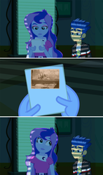 Size: 1080x1839 | Tagged: safe, flash sentry, princess luna, vice principal luna, equestria girls, g4, my little pony equestria girls, exploitable meme, flash's paper, godzilla, godzilla (series), godzilla 2014, luna's office, meme, photo