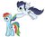 Size: 1024x834 | Tagged: safe, rainbow dash, soarin', g4, alternate hairstyle, blushing, female, male, ponytail, ship:soarindash, shipping, straight