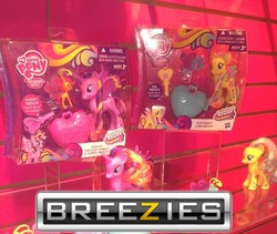 Size: 500x422 | Tagged: safe, fluttershy, twilight sparkle, pegasus, pony, unicorn, g4, it ain't easy being breezies, brazzers, brushable, female, irl, logo, photo, toy