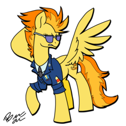 Size: 1440x1440 | Tagged: safe, artist:thundershock0823, edit, editor:vb, spitfire, pegasus, pony, g4, clothes, female, simple background, solo, sunglasses, transparent background, uniform, wonderbolts dress uniform