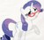 Size: 2406x2175 | Tagged: safe, artist:muffin mane, rarity, g4, my little pony: friendship is magic, suited for success, female, glasses, raised hoof, solo, traditional art