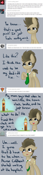 Size: 564x2280 | Tagged: safe, artist:lilliesinthegarden, doctor whooves, time turner, oc, g4, ask, blushing, clock, clock tower, cute, cutie mark, father, necktie, nurse turner, repairing, tumblr