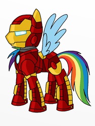 Size: 768x1024 | Tagged: safe, artist:o0vinylscratch0o, rainbow dash, g4, crossover, female, iron man, solo, the avengers