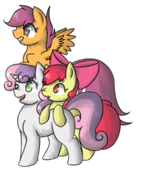 Size: 1064x1312 | Tagged: safe, artist:seahorse130, apple bloom, scootaloo, sweetie belle, g4, cutie mark crusaders