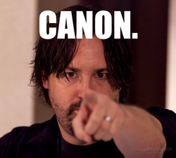 Size: 1022x920 | Tagged: safe, human, barely pony related, canon, image macro, irl, irl human, m.a. larson, meme, no pony, photo, reaction image, solo, twitter