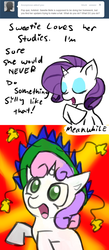 Size: 680x1560 | Tagged: safe, artist:moonblizzard, rarity, sweetie belle, g4, ask, hat, rarity answers, tumblr