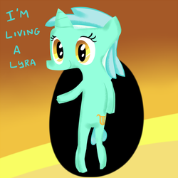 Size: 1000x1000 | Tagged: safe, artist:fxcellent, lyra heartstrings, pony, g4, bipedal, female, pun, solo