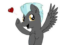 Size: 640x480 | Tagged: safe, artist:punday-mornings, thunderlane, pegasus, pony, g4, bust, heart, looking at you, male, solo, stallion, waving