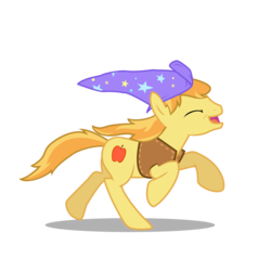 Size: 1500x1500 | Tagged: safe, artist:anarchemitis, braeburn, g4, accessory theft, hat, male, simple background, solo, transparent background, trixie's hat, vector