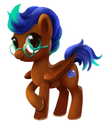 Size: 587x693 | Tagged: safe, artist:tsaoshin, oc, oc only, oc:swiftclick, pegasus, pony, female, glasses, mare, solo