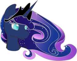 Size: 800x635 | Tagged: safe, artist:danie-me, princess luna, g4, bust, colored pupils, female, simple background, solo