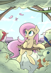 Size: 1413x2000 | Tagged: safe, artist:subjectnumber2394, fluttershy, g4, animal, canterlot, female, solo