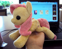 Size: 1168x933 | Tagged: safe, artist:buttercupbabyppg, fluttershy, g4, irl, photo, plushie, thinkpad