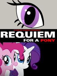 Size: 600x800 | Tagged: safe, artist:pinkie-pied, octavia melody, pinkie pie, rarity, g4, eye, movie poster, requiem for a dream