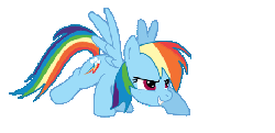 Size: 458x223 | Tagged: safe, artist:pablossb, rainbow dash, fighting is magic, g4, animated, female, kick, solo