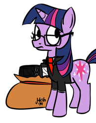 Size: 497x642 | Tagged: safe, artist:heretichesh, twilight sparkle, g4, bag, female, glasses, solo