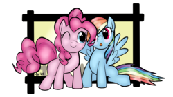 Size: 1280x720 | Tagged: safe, artist:nosuchparadise, pinkie pie, rainbow dash, g4, female, lesbian, ship:pinkiedash, shipping