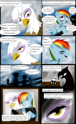 Size: 2968x4833 | Tagged: safe, artist:mad-mutt, gilda, rainbow dash, griffon, g4, comic, filly, flashback, past, young, younger