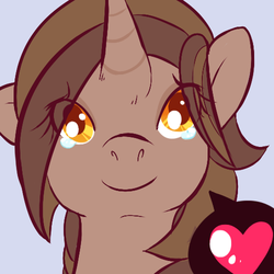 Size: 500x500 | Tagged: safe, artist:clovercoin, oc, oc only, oc:mocha delight, cloverly ponies, heart, pictogram, solo