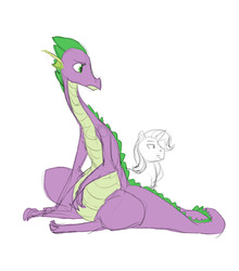 Size: 827x940 | Tagged: safe, artist:carnifex, rarity, spike, g4, adult spike, barb, elusive, female, male, older, older spike, rule 63, ship:barlusive, ship:sparity, shipping, straight