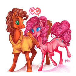 Size: 900x900 | Tagged: safe, artist:aspendragon, cheese sandwich, pinkie pie, g4, pinkie pride, female, heart, male, ship:cheesepie, shipping, straight