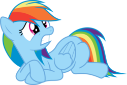 Size: 3000x2003 | Tagged: safe, artist:d2xa, rainbow dash, pony, bats!, g4, my little pony: friendship is magic, female, frown, gritted teeth, incorrect leg anatomy, prone, scared, simple background, solo, transparent background, vector