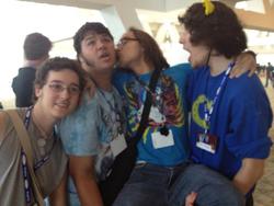 Size: 960x720 | Tagged: safe, human, bronycon, cosplay, irl, irl human, photo, shock, smooch, wondercolts