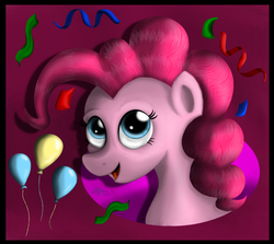 Size: 1024x913 | Tagged: safe, artist:inurantchan, pinkie pie, g4, balloon, female, portrait, solo