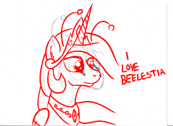 Size: 877x637 | Tagged: safe, artist:notbees, princess celestia, bee, g4, beelestia, female, solo