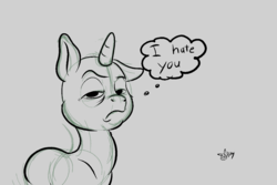 Size: 1230x820 | Tagged: safe, artist:pikapetey, pony, monochrome, sketch, solo