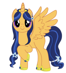 Size: 505x558 | Tagged: safe, artist:celestialyuuki, oc, oc only, oc:starfly shinebright, alicorn, pony, alicorn oc, looking at you, offspring, parent:flash sentry, parent:twilight sparkle, parents:flashlight, solo