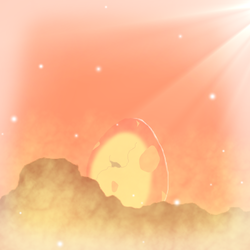 Size: 500x500 | Tagged: safe, artist:princessamity, insect, cracked, egg, glowing, simple background, smoke