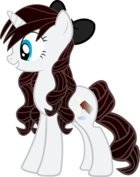 Size: 3924x4958 | Tagged: safe, artist:asdflove, oc, oc only, oc:red velvet, pony, unicorn, bow, female, mare, offspring, parent:rarity, parents:canon x oc, simple background, solo, transparent background, vector