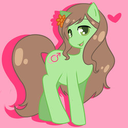 Size: 1500x1500 | Tagged: safe, artist:underwaterteaparty, earth pony, pony, flower, heart, hetalia, hungary, nation ponies, ponified, solo