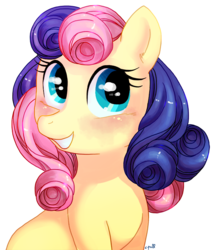 Size: 655x768 | Tagged: safe, artist:c-puff, bon bon, sweetie drops, earth pony, pony, g4, adorabon, cute, female, happy, mare, pretty, simple background, smiling, solo, transparent background