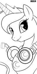 Size: 1500x3000 | Tagged: safe, artist:skyart301, princess luna, gamer luna, g4, female, monochrome, solo