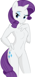 Size: 3000x6448 | Tagged: safe, artist:ambris, artist:fehlung, rarity, anthro, g4, barbie doll anatomy, belly button, breasts, duckface, featureless breasts, featureless crotch, female, simple background, solo, transparent background