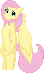 Size: 5000x8331 | Tagged: safe, artist:ambris, artist:fehlung, fluttershy, anthro, g4, absurd resolution, barbie doll anatomy, breasts, delicious flat chest, featureless breasts, female, flattershy, simple background, solo, transparent background