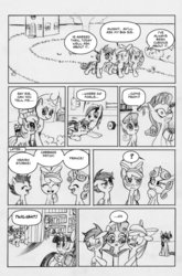 Size: 727x1099 | Tagged: safe, artist:leon-z, apple bloom, applejack, rainbow dash, rarity, scootaloo, sweetie belle, g4, comic, cutie mark crusaders, monochrome