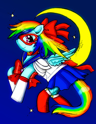 Size: 1241x1598 | Tagged: safe, artist:danielle-chan, rainbow dash, g4, crossover, female, sailor moon (series), solo