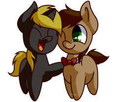 Size: 1200x1000 | Tagged: safe, artist:zoiby, doctor whooves, time turner, oc, oc:bunnylove, g4, bowtie, eleventh doctor