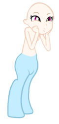 Size: 448x932 | Tagged: safe, artist:unoriginai, satyr, equestria girls, g4, base, female, solo, squee